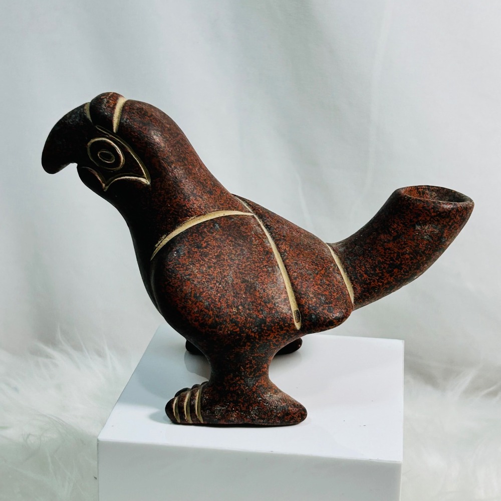 Unique Vintage Ceramic Parrot Figurine Sculpture Folk Art‎ Made in Mexico